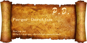 Perger Dorottya névjegykártya